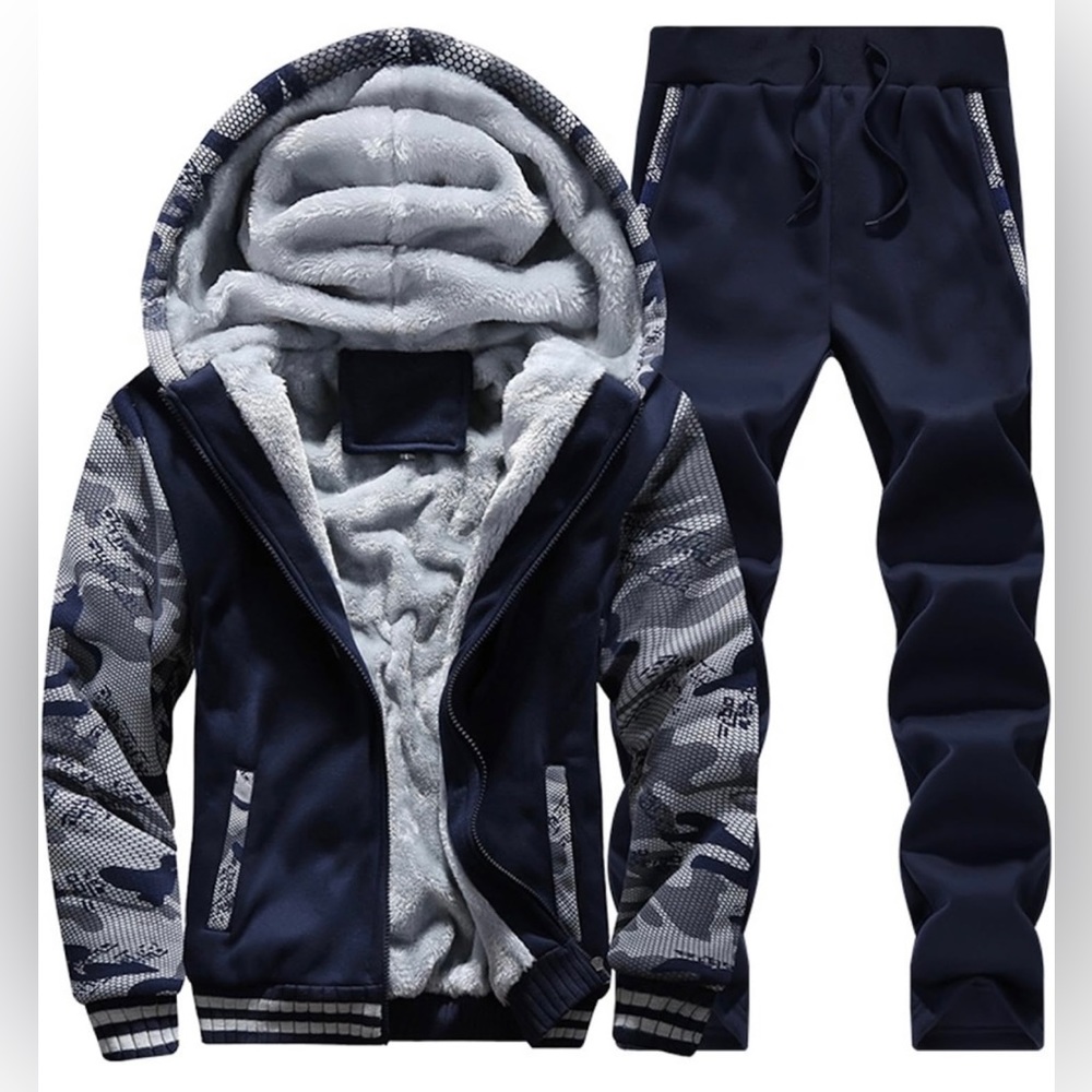 MANTORS Men's Winter Tracksuit - Soft Hooded Fleece Sweatsuits